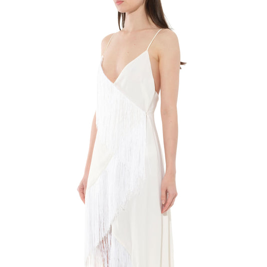 Fringes Dress in White