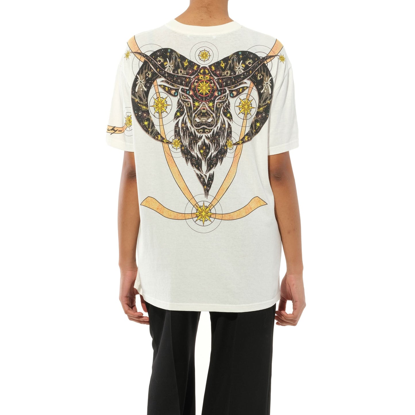 Aries Print T-Shirt in Ecru