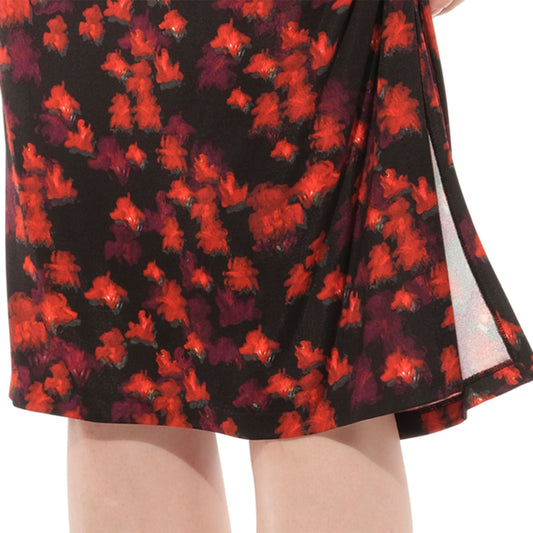 Flower Skirt in Black/Red