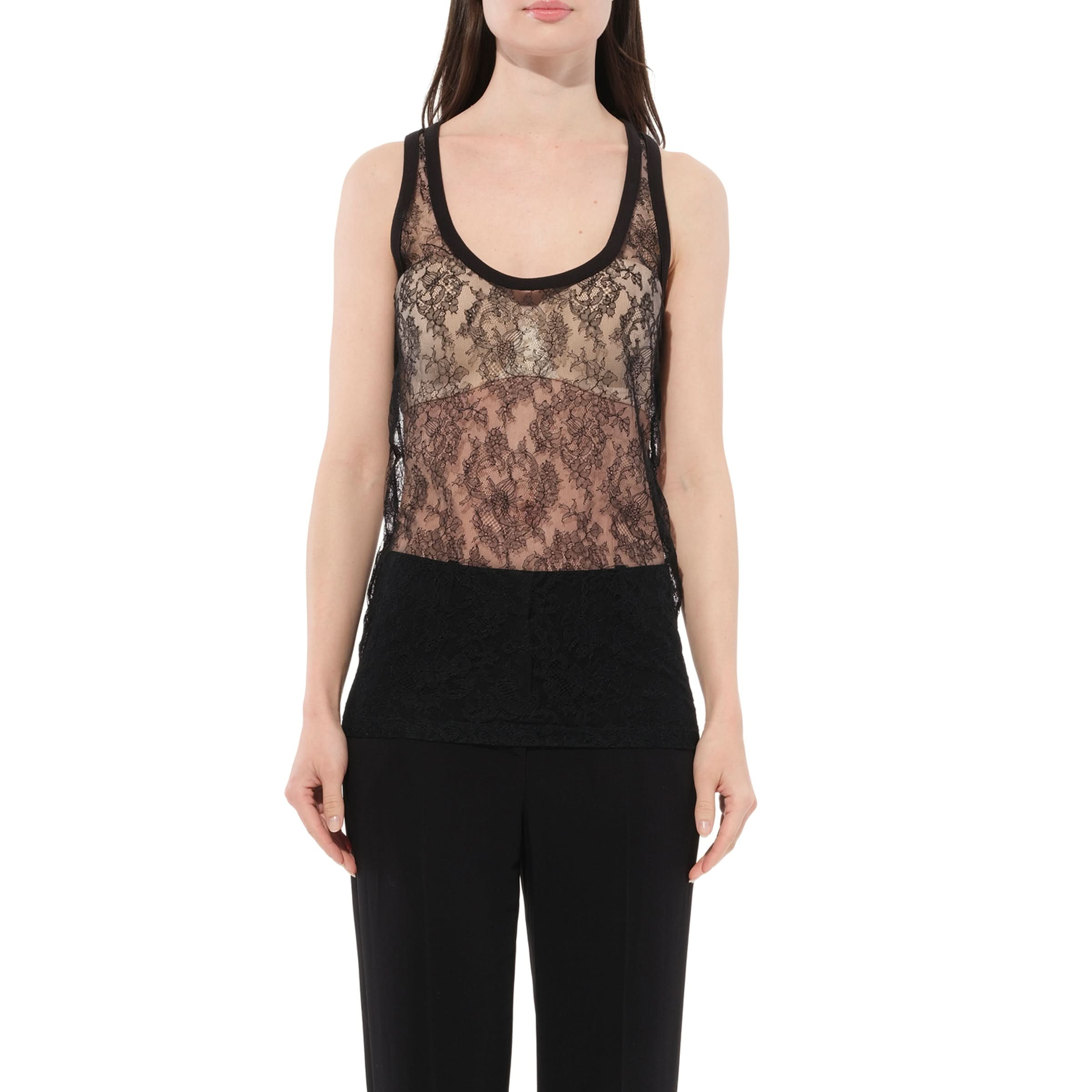 Sleveless Sheer Top in Black