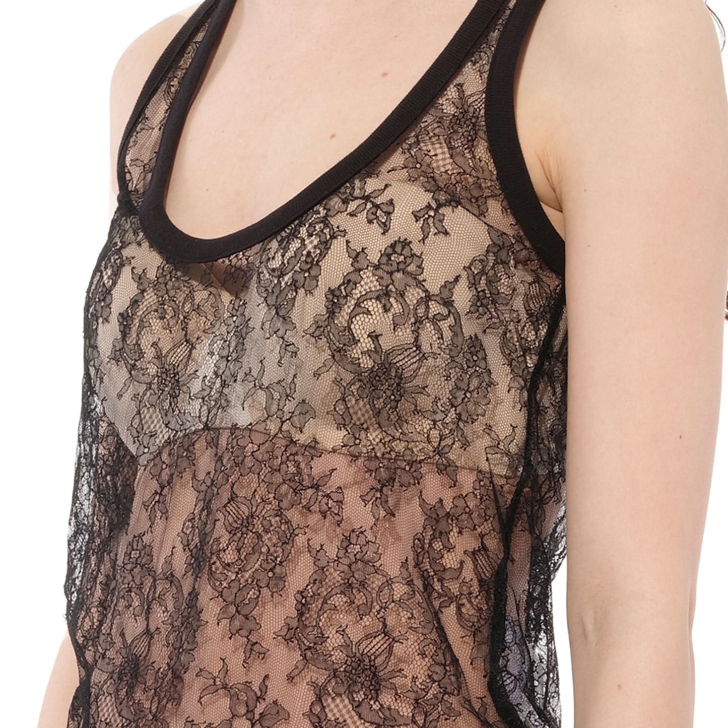 Sleveless Sheer Top in Black