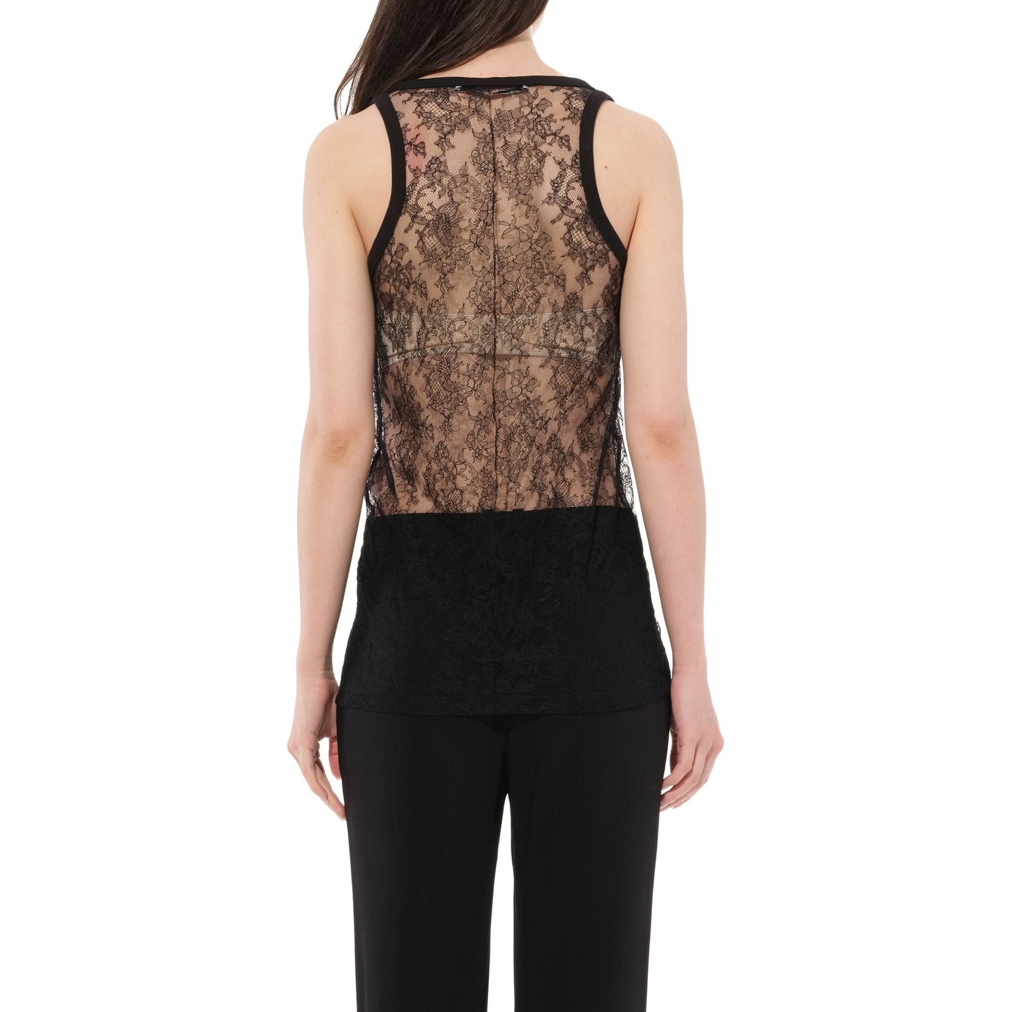 Sleveless Sheer Top in Black