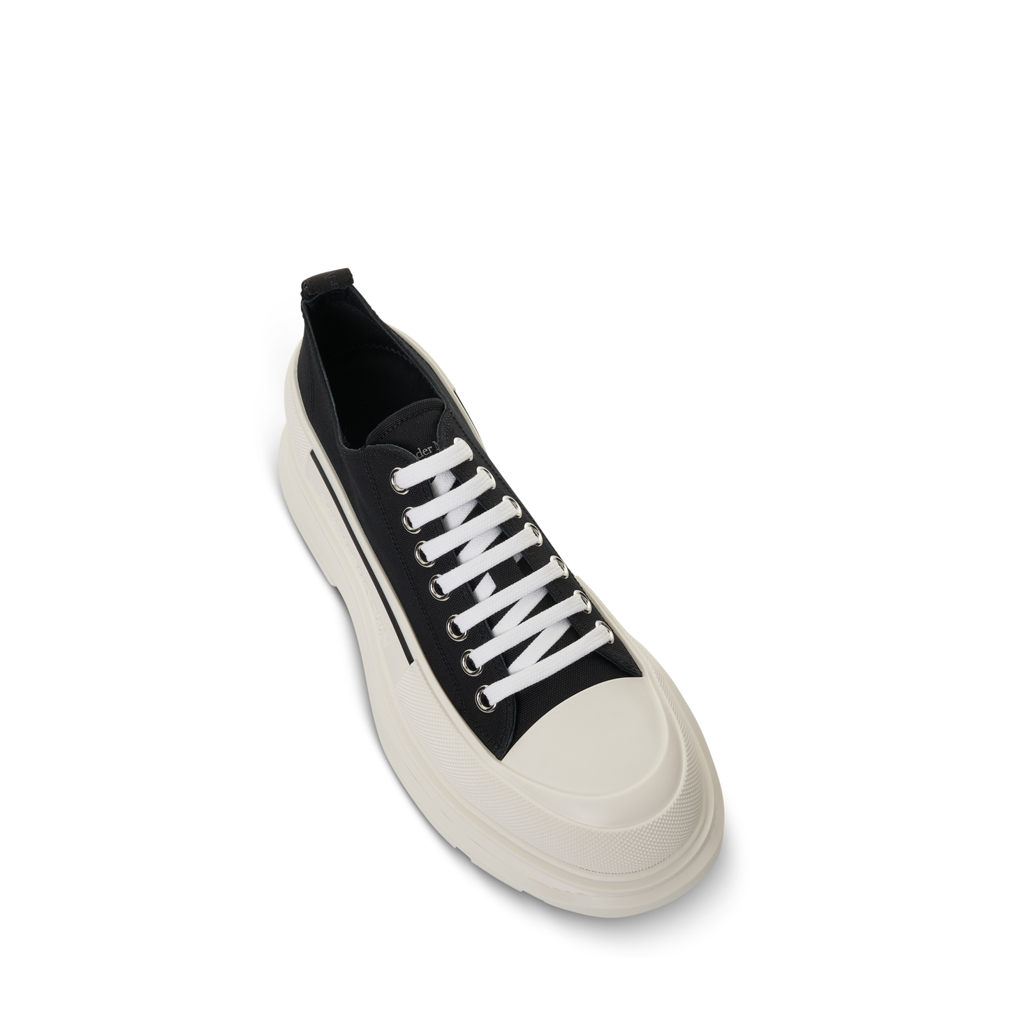 Tread Slick Canvas Lace-Up Shoes in Black/White