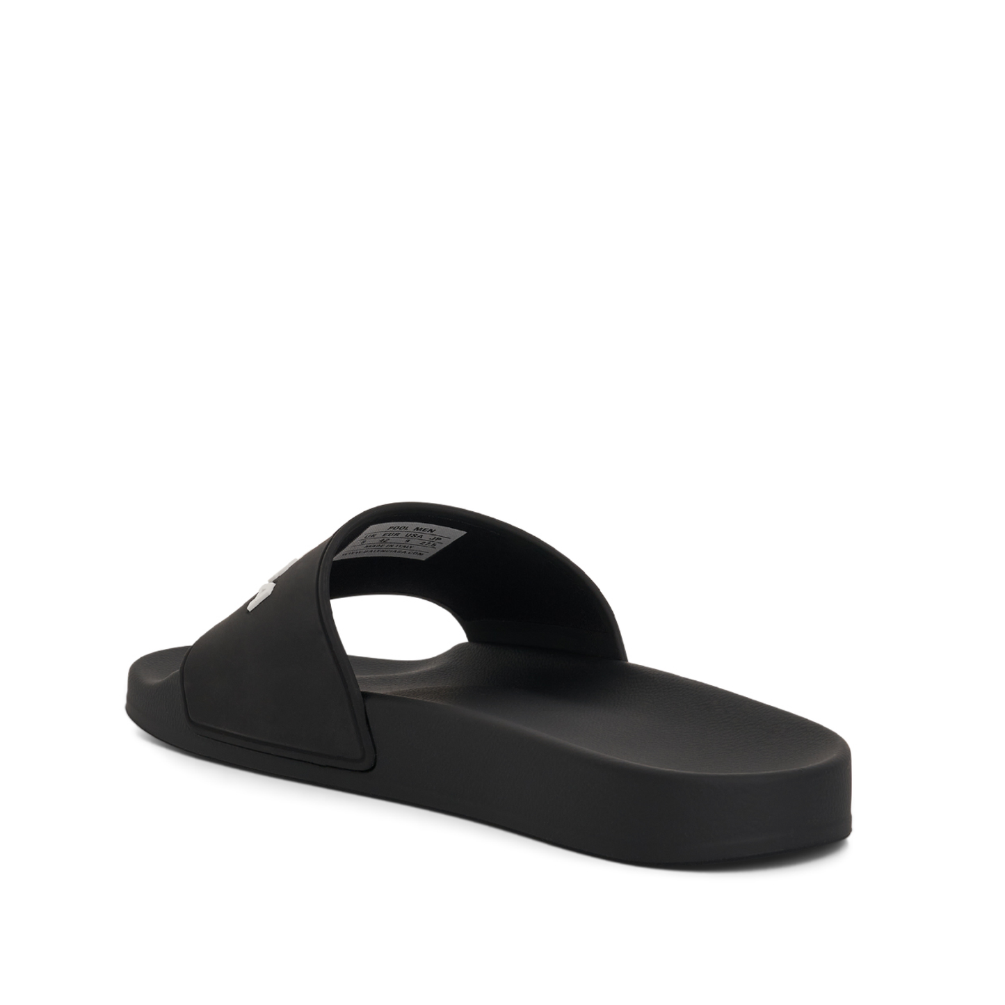 3D Logo Rubber Pool Slide Sandal in Black/White