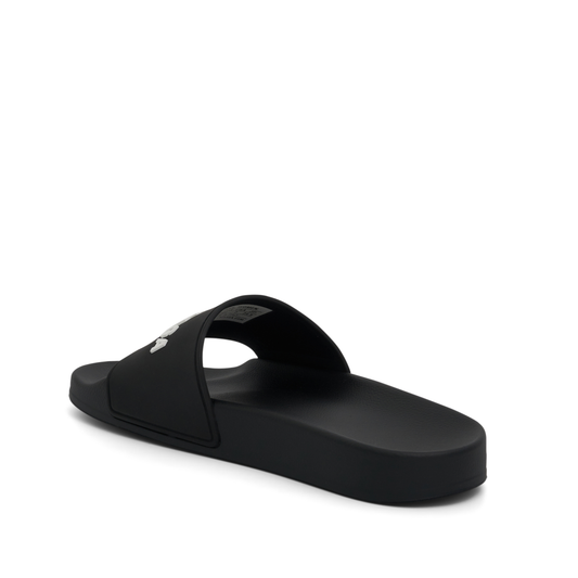 3D Logo Pool Slide Sandal in Black/White