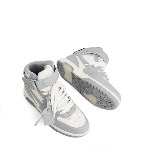 Out of Office Mid Top Leather Sneaker in White/Grey