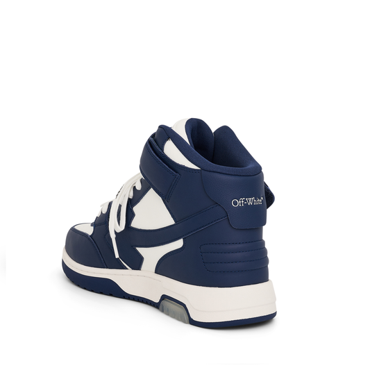 Out of Office Mid Top Leather Sneaker in White/Royal Blue