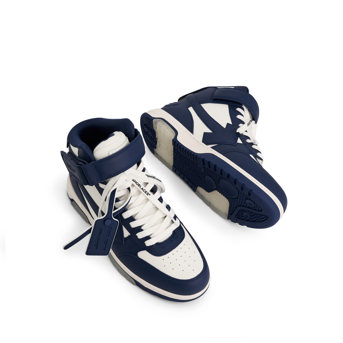 Out of Office Mid Top Leather Sneaker in White/Royal Blue