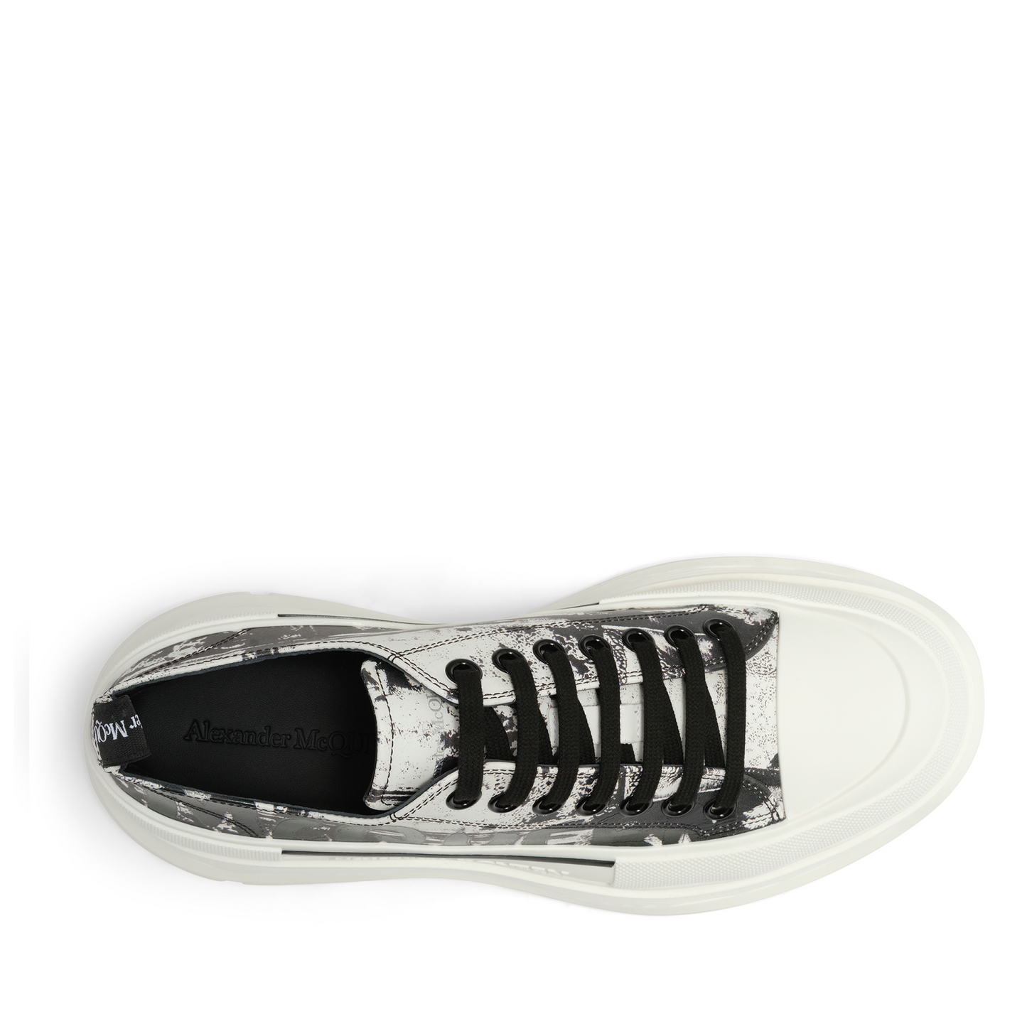 Tread Slick Graffiti Lace-Up Sneaker in White/Black