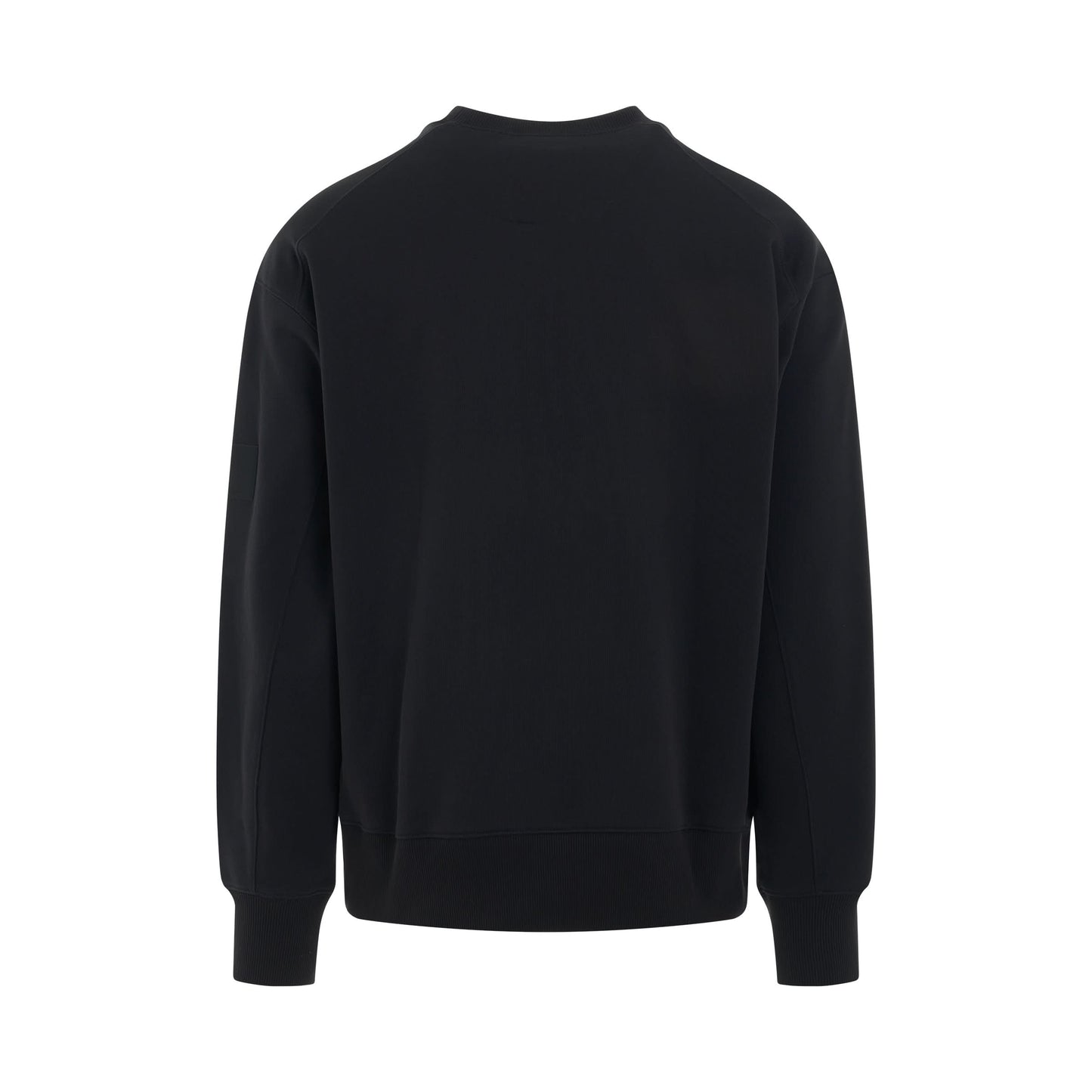 Organic Cotton Terry Crew Sweatershirt in Black