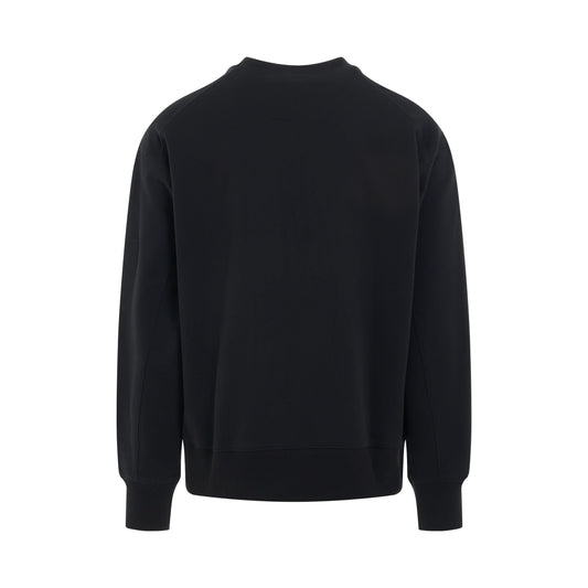 Organic Cotton Terry Crew Sweatershirt in Black