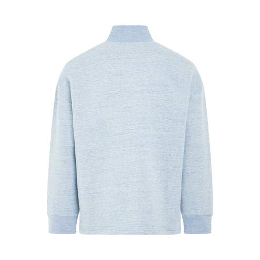 High Neck Sweatshirt in Blue Melange