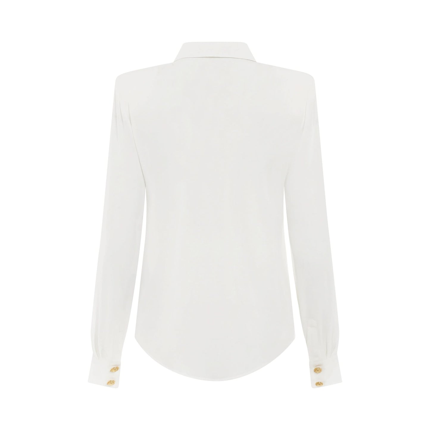 2 Pockets Crepe De Chine Buttoned Shirt in White