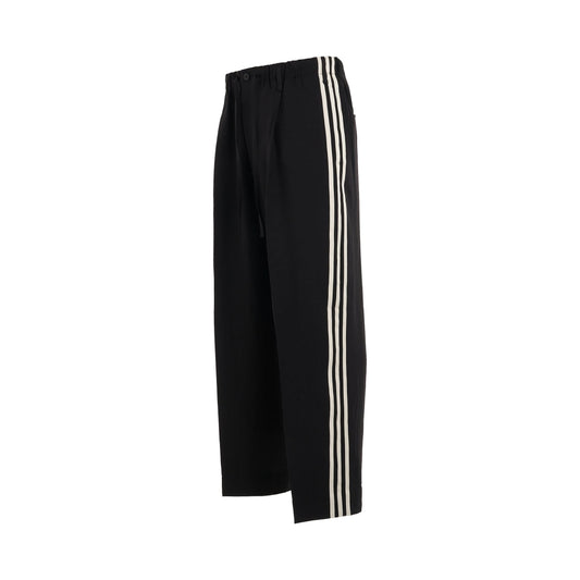 Sport Uniform Straight Leg 3 Stripes Trousers in Black