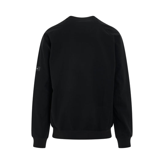 Stretch Terry Crew Sweatshirt in Black