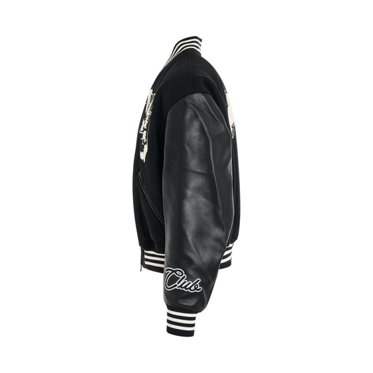 Letterman Jacket in Black/White