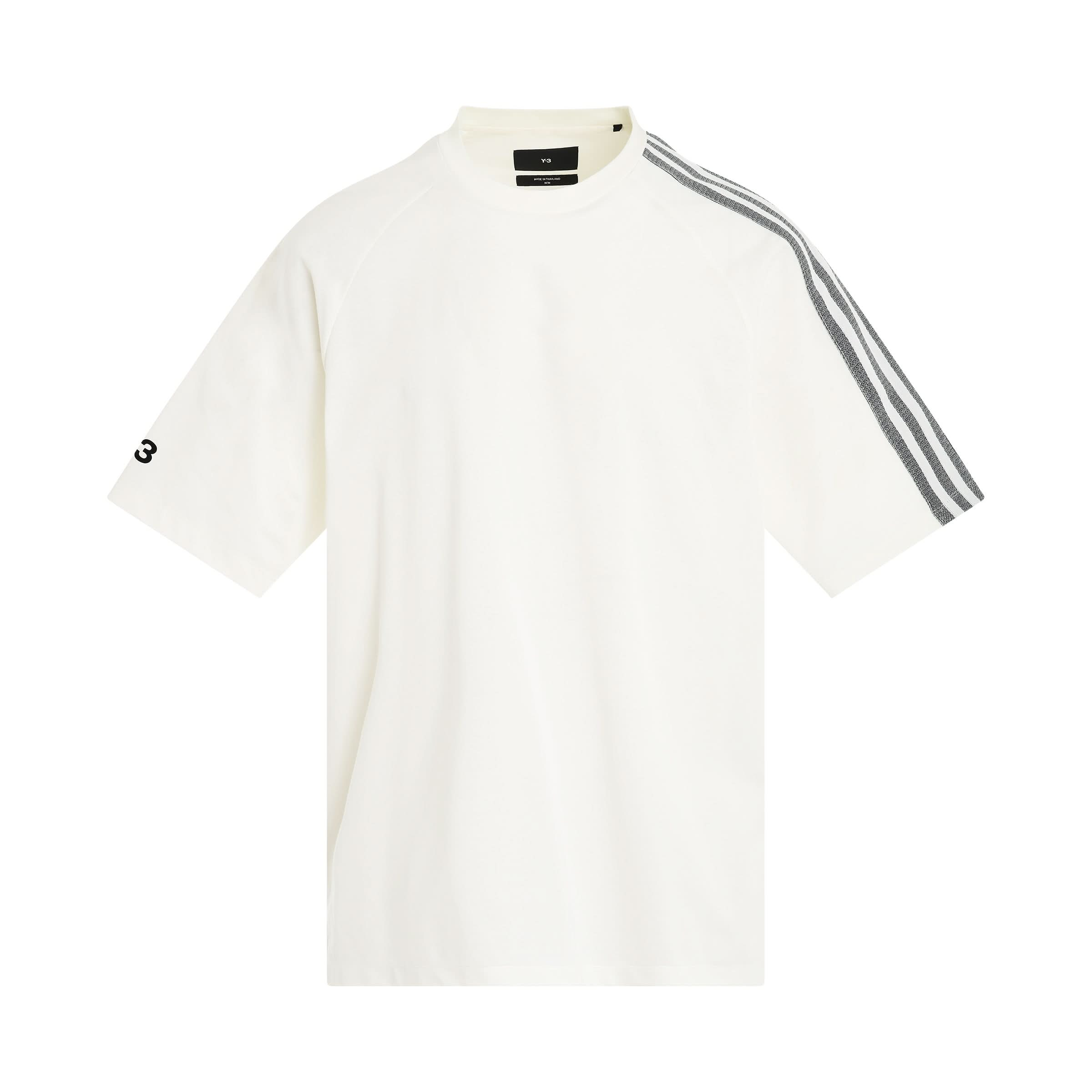 3 Stripe T-Shirt in Off White/Black