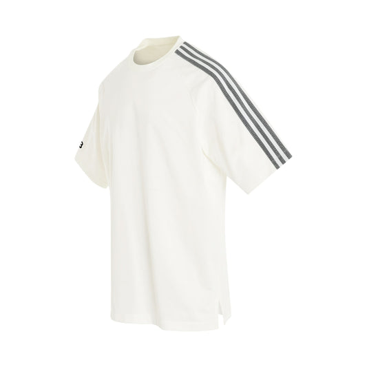 3 Stripe T-Shirt in Off White/Black