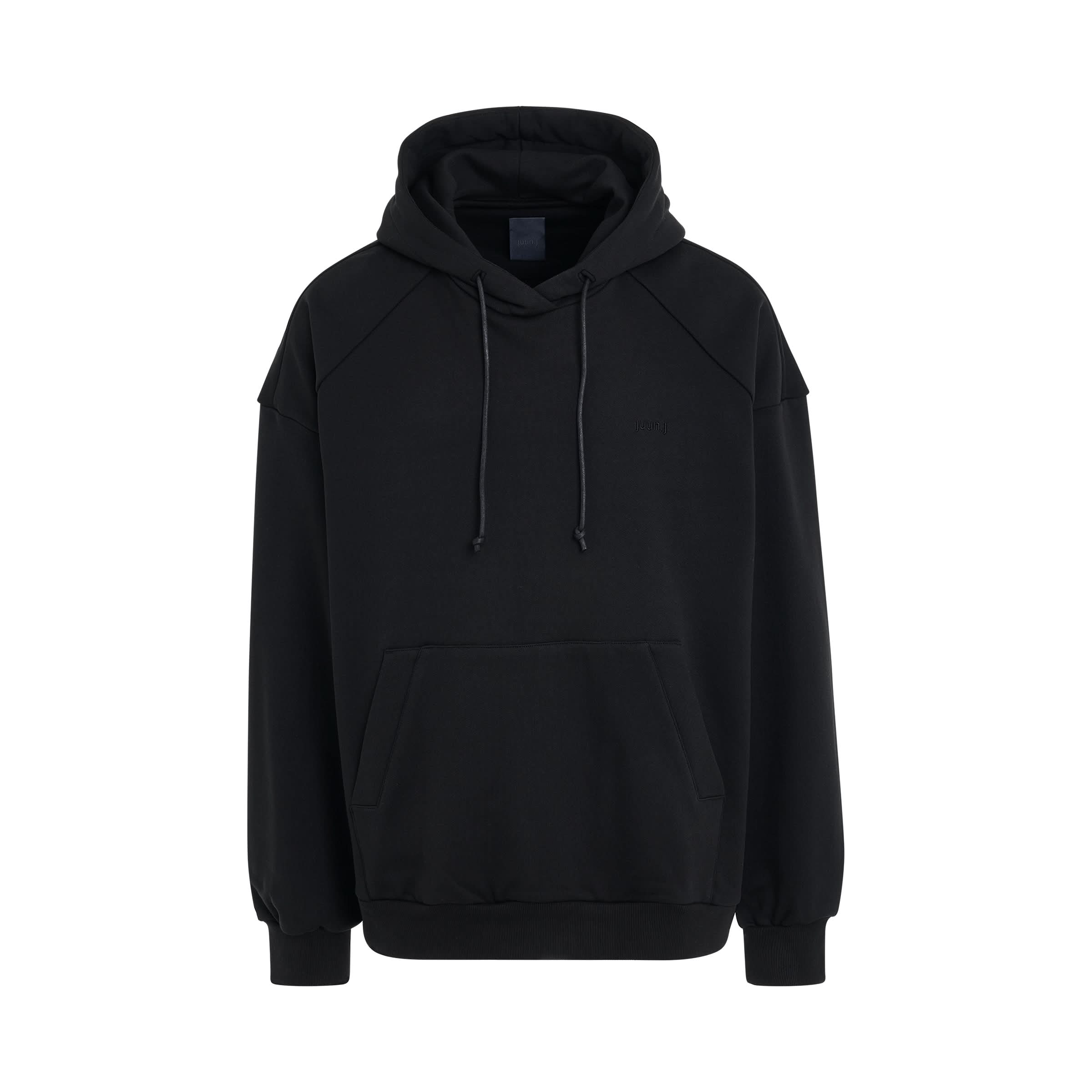 Loose Fit Graphic Print Hoodie in Black