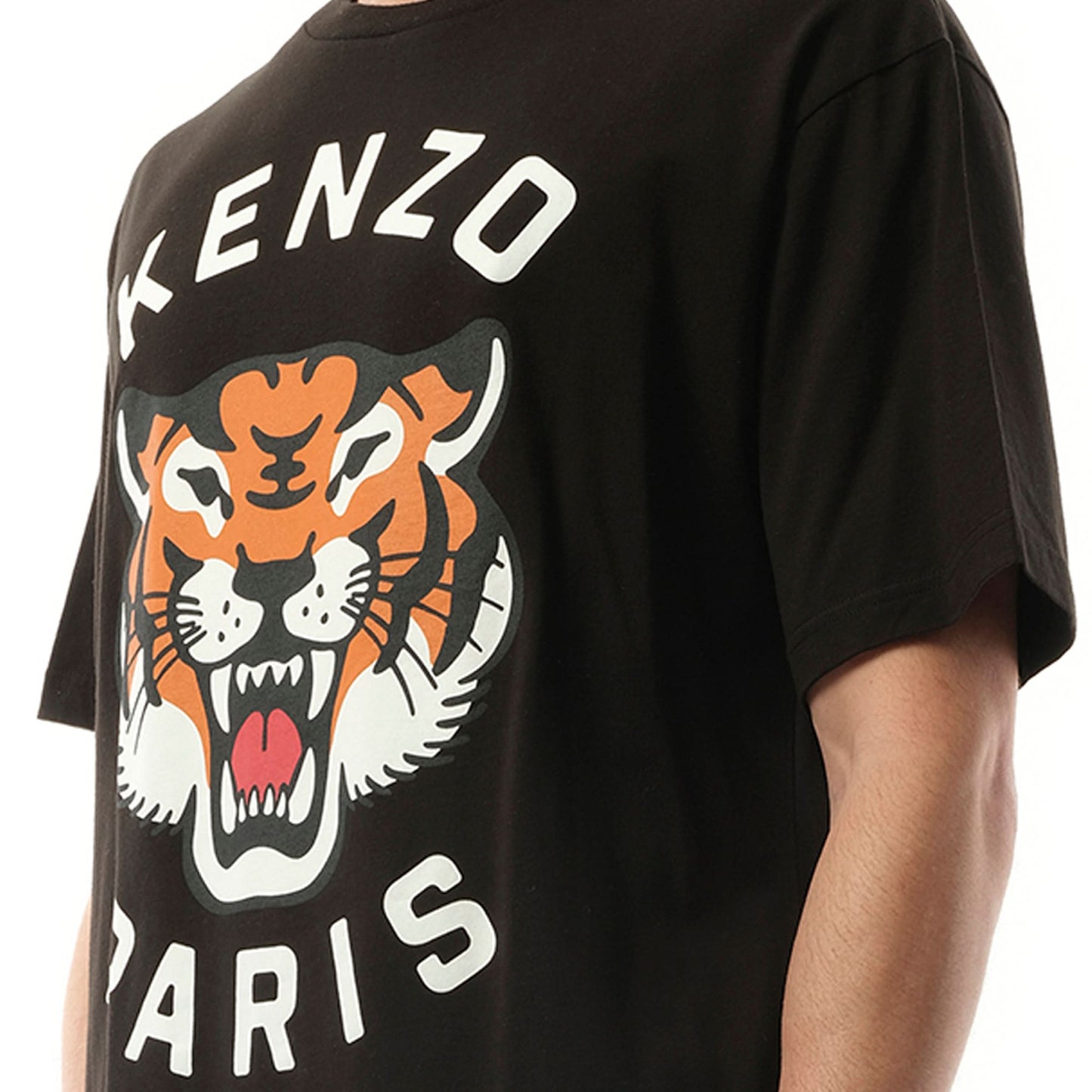 Lucky Tiger Oversize T-Shirt in Black