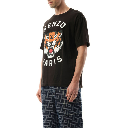 Lucky Tiger Oversize T-Shirt in Black