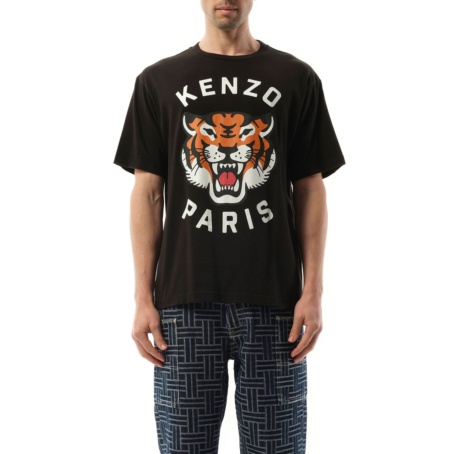 Lucky Tiger Oversize T-Shirt in Black