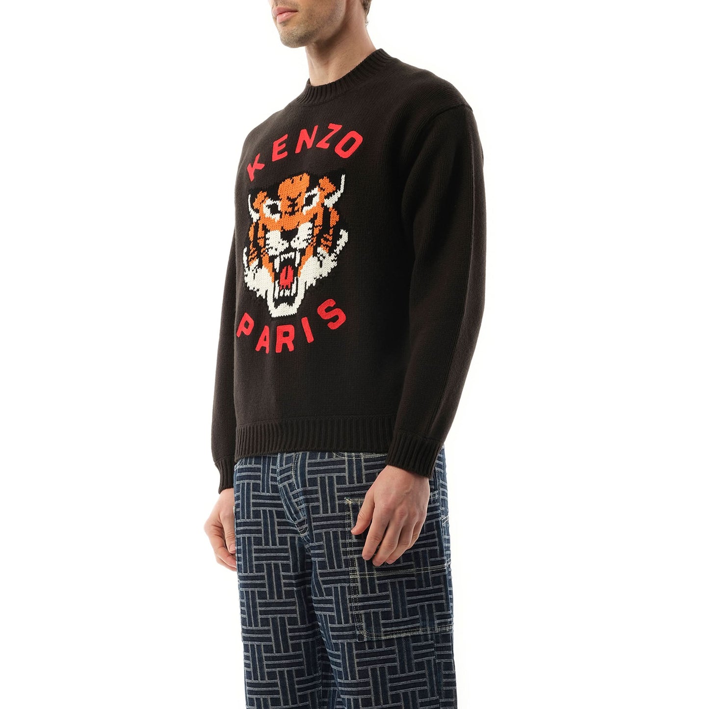 Knit Lucky Tiger Sweater in Black