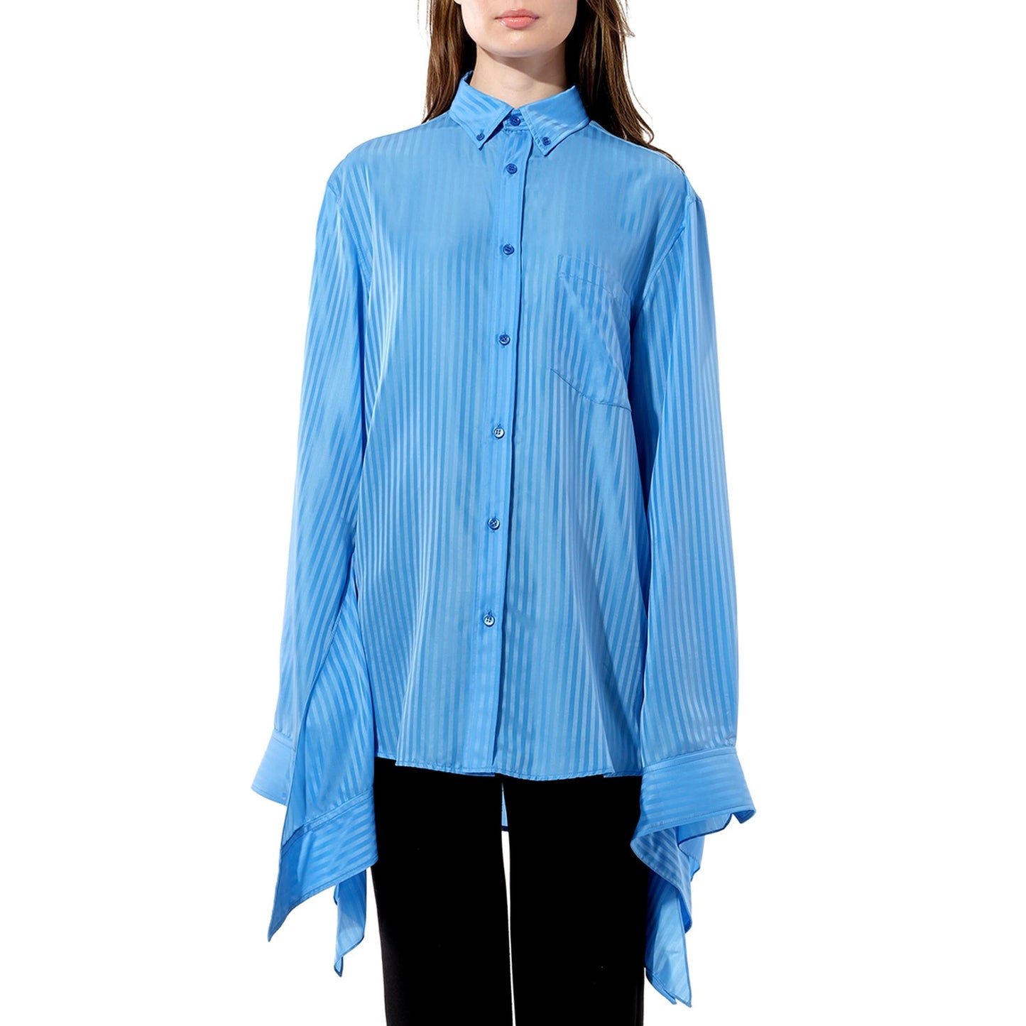 Knot Cuff Shirt in Blue