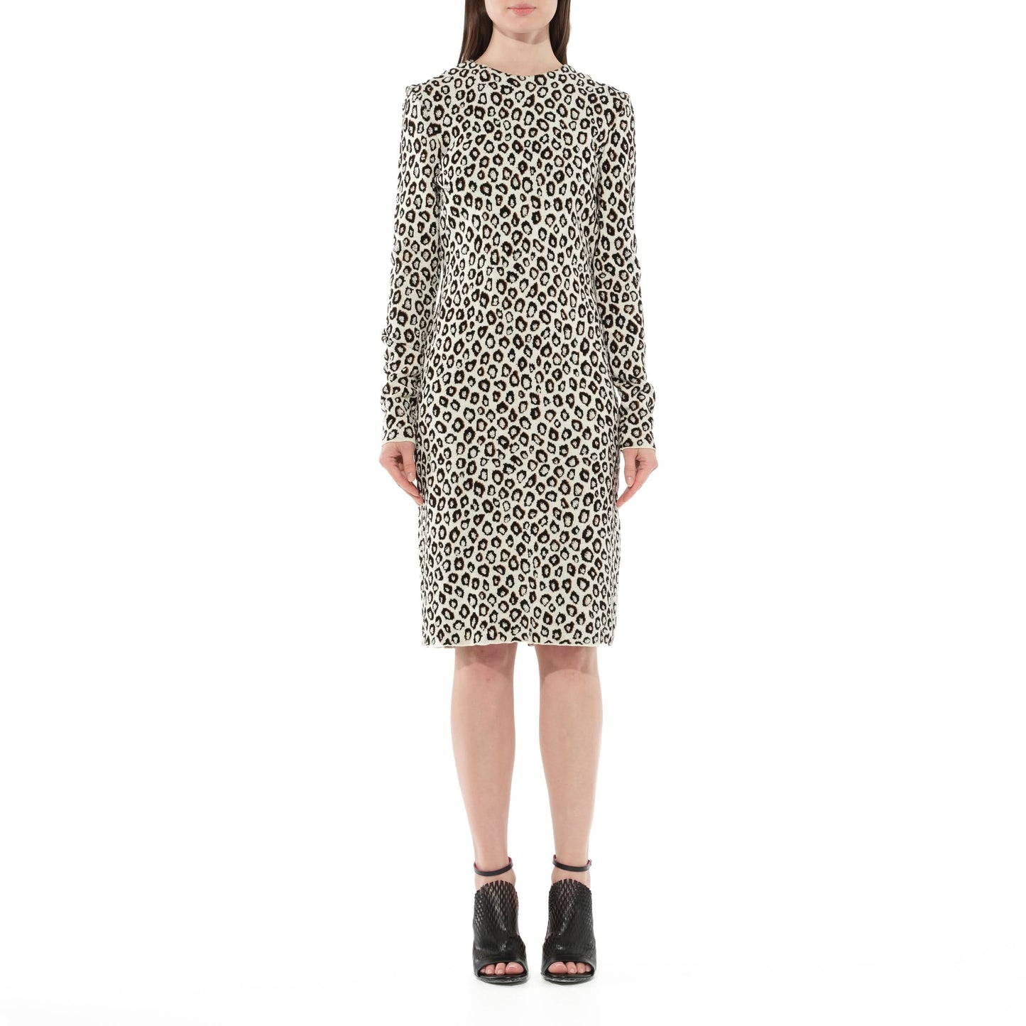 Leopard Jacq Midi Dress in Black