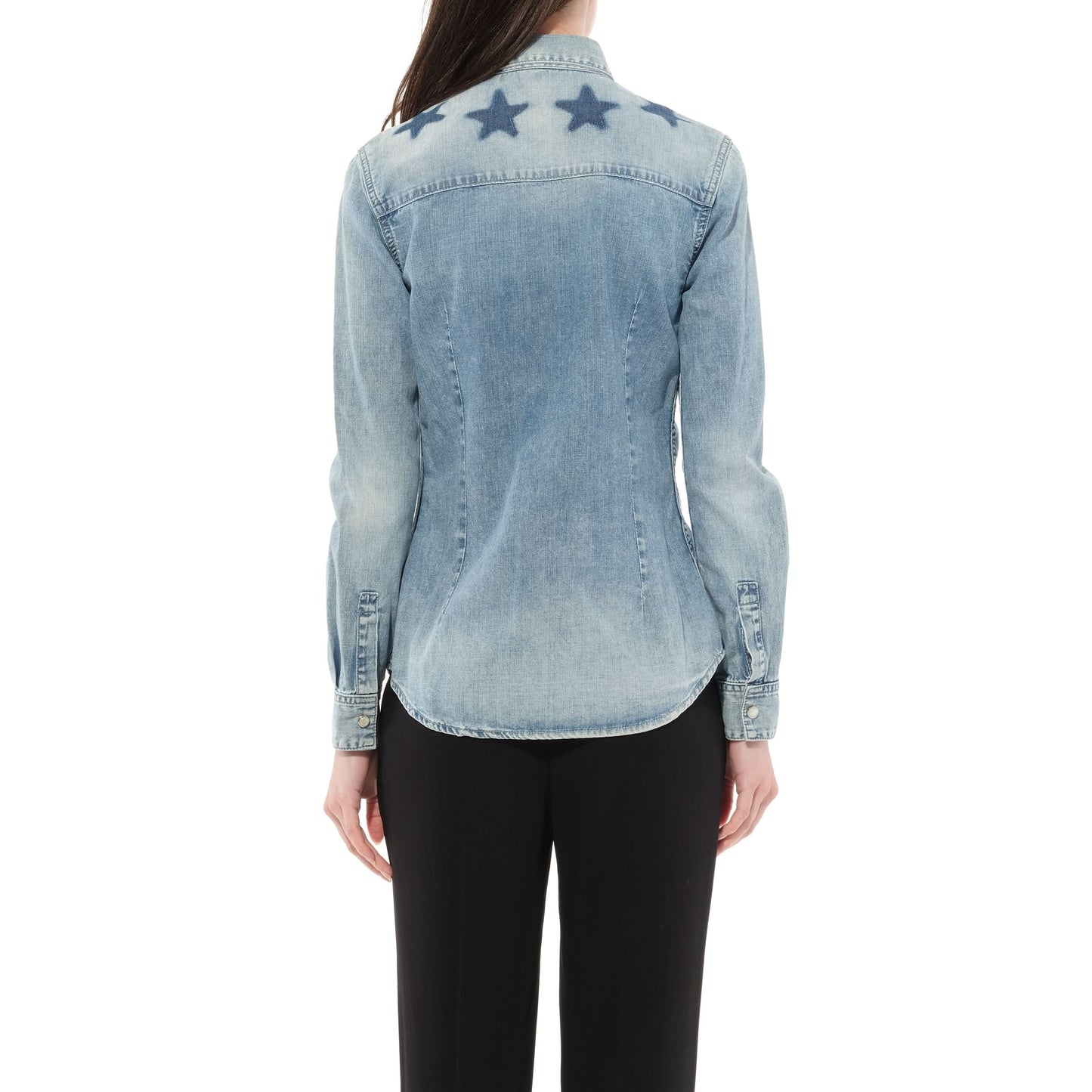 Long Sleeve Denim Shirt in Blue