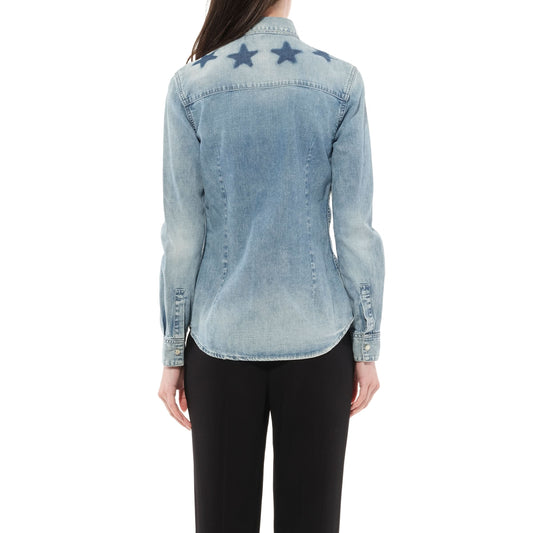 Long Sleeve Denim Shirt in Blue