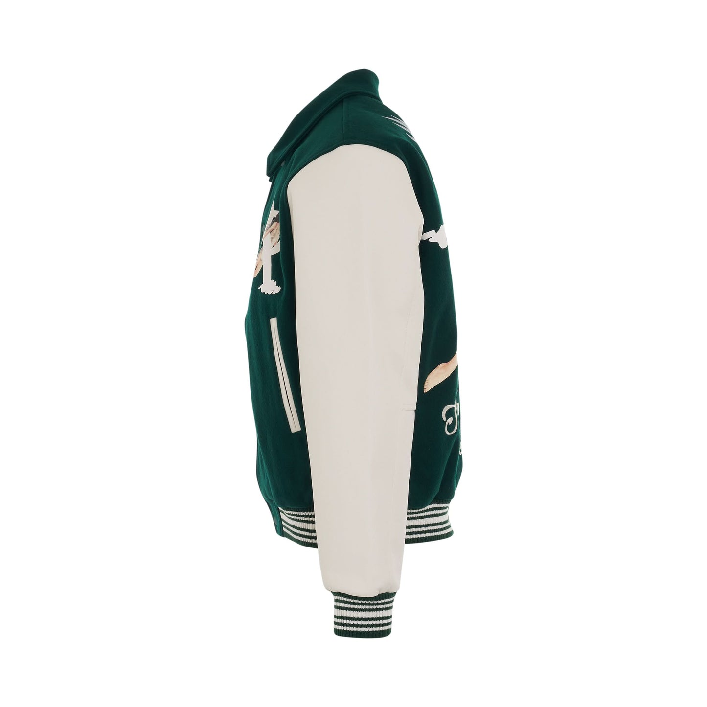 Storms in Heaven Varsity Jacket in Racing Green