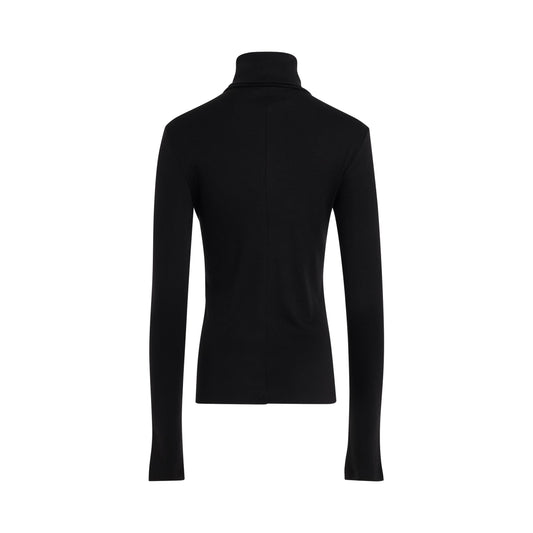 Rib Turtleneck in Black