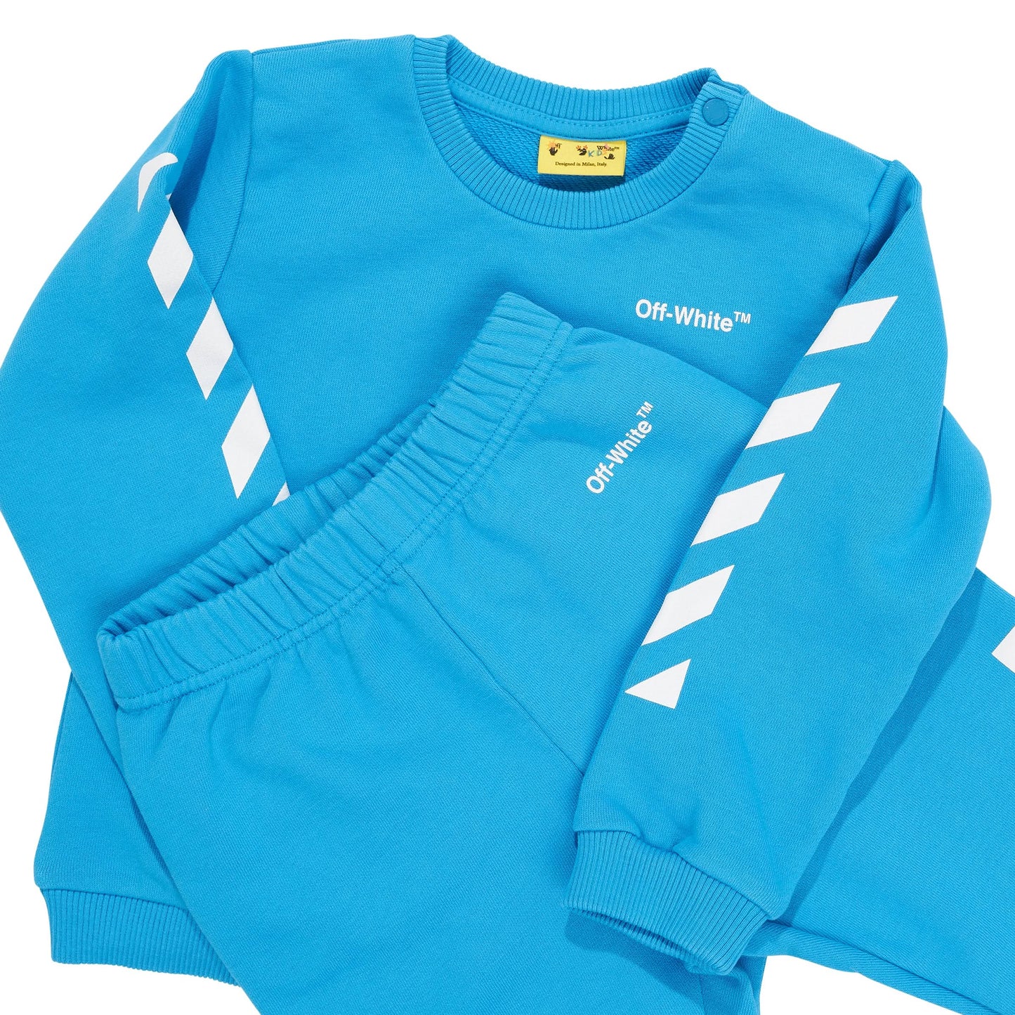 Helvetica Diagonal Sweatshirt Set in Blue/White