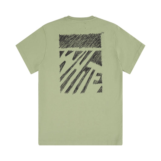 Scribble Short Sleeves T-Shirt in Olive/Black