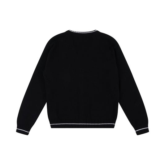 Off White Patch Knit Cardigan in Black/Blue