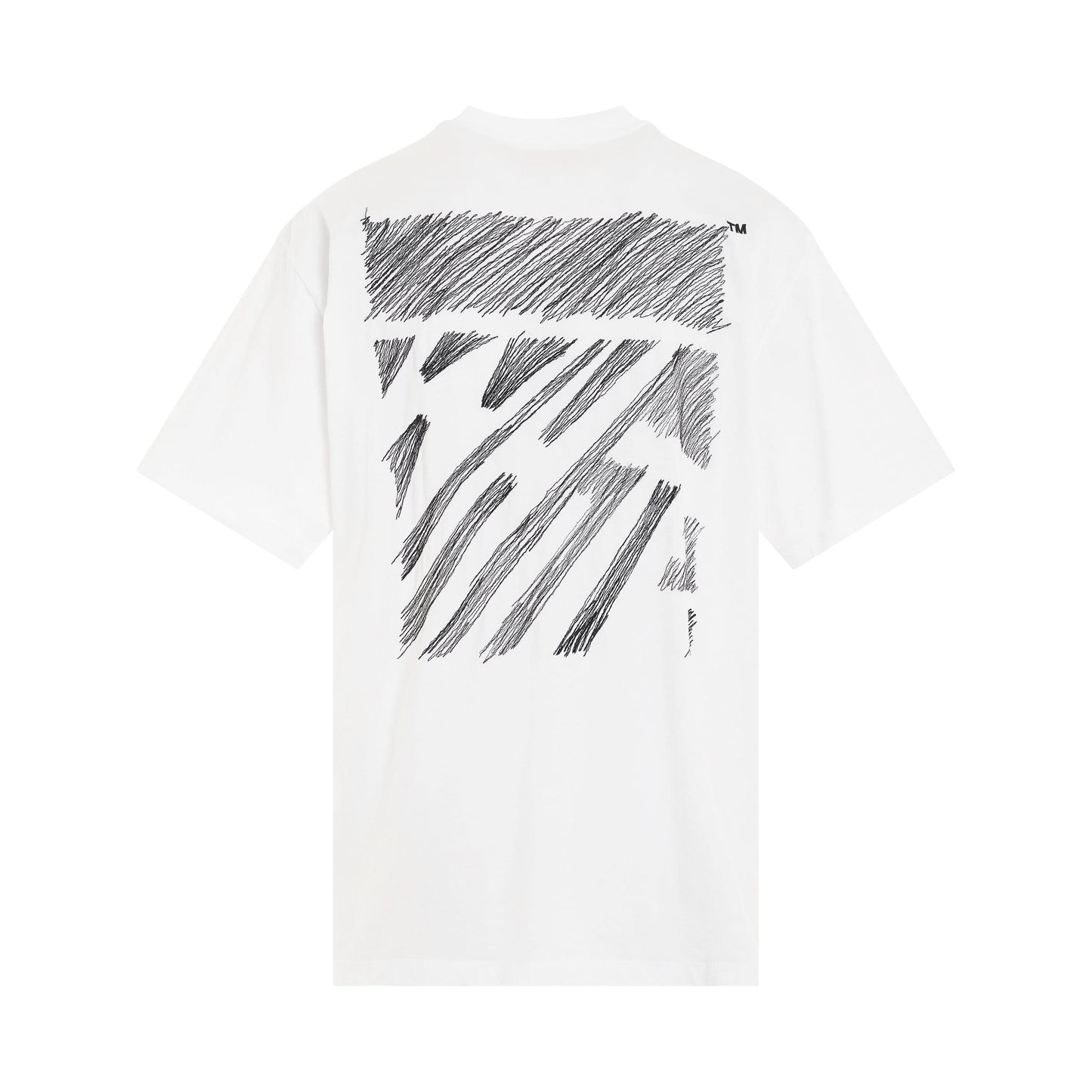 Scribble Diagonal Oversized T-Shirt in White/Black