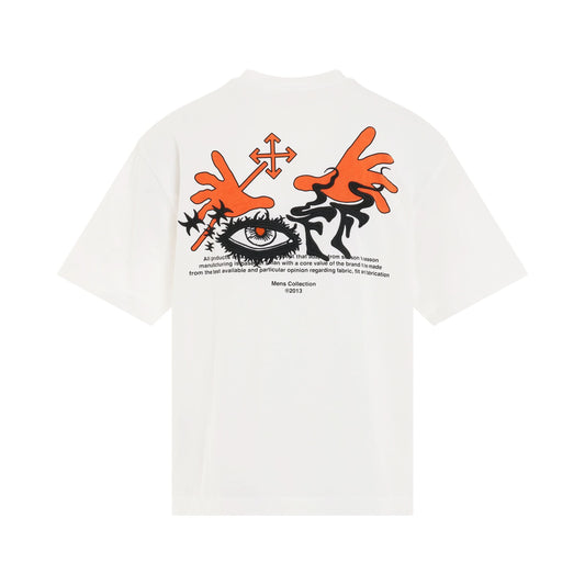 Wizard Eye Oversized Skate T-Shirt in White/Black