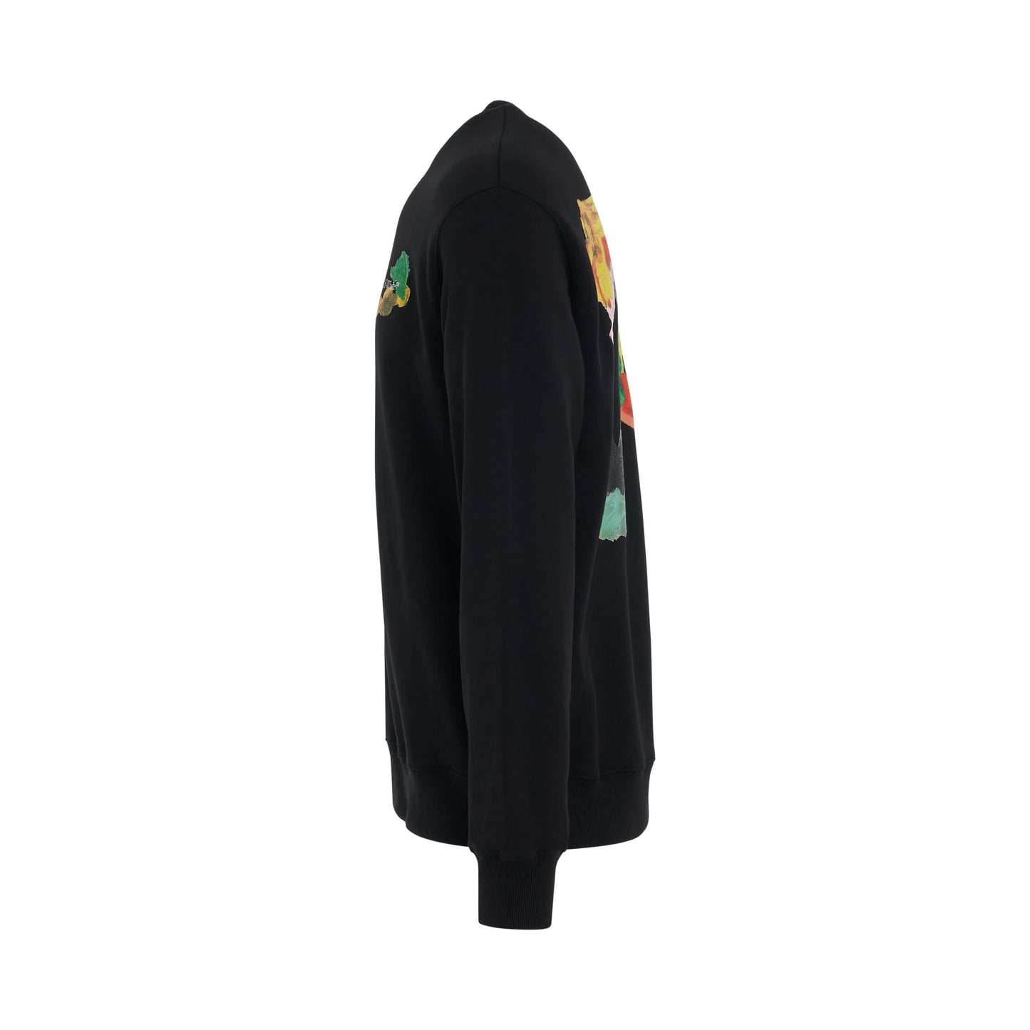 Brush Arrow Slim Crewneck Sweatshirt in Black/Multicolour