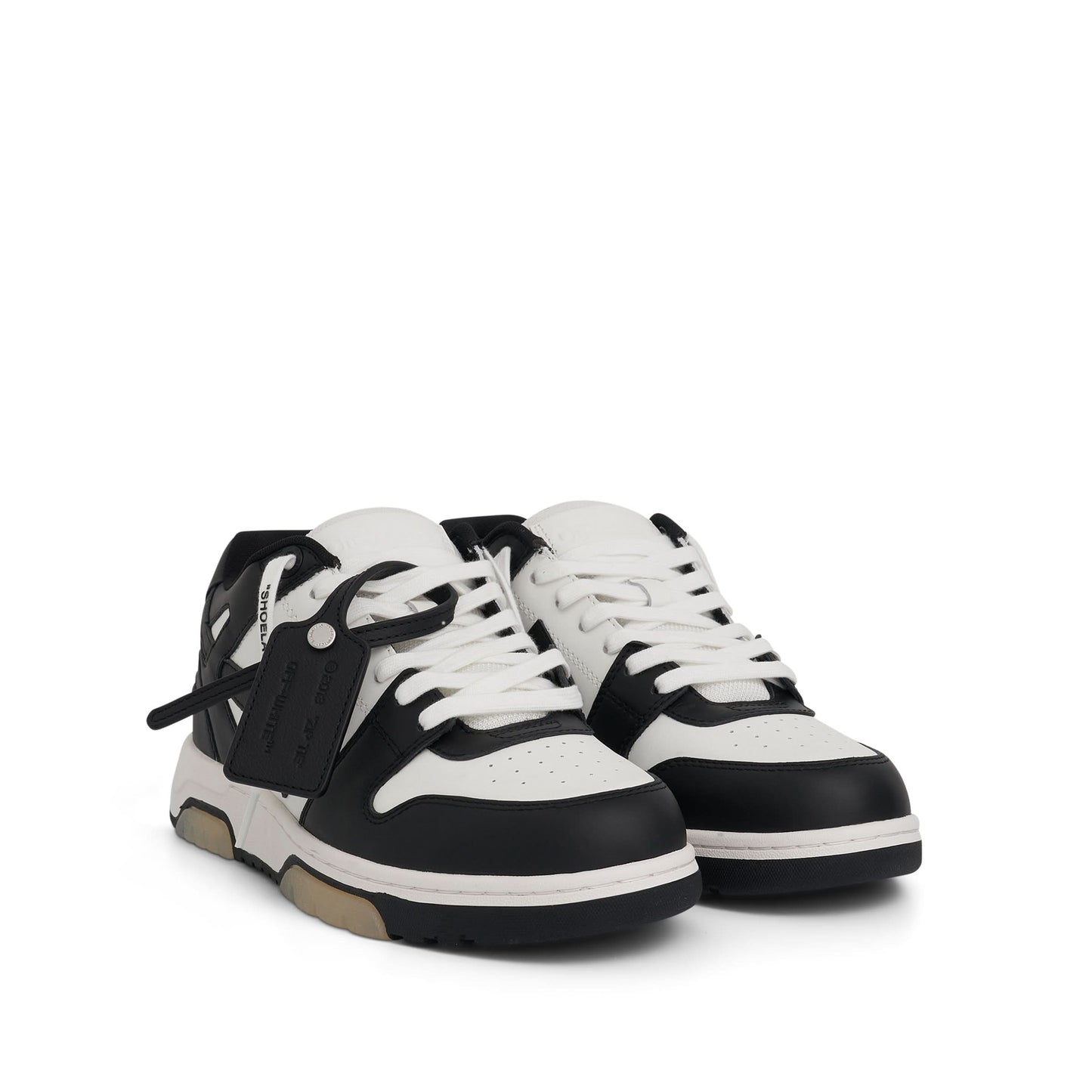 Out Of Office Calf Leather Sneaker in Black/White