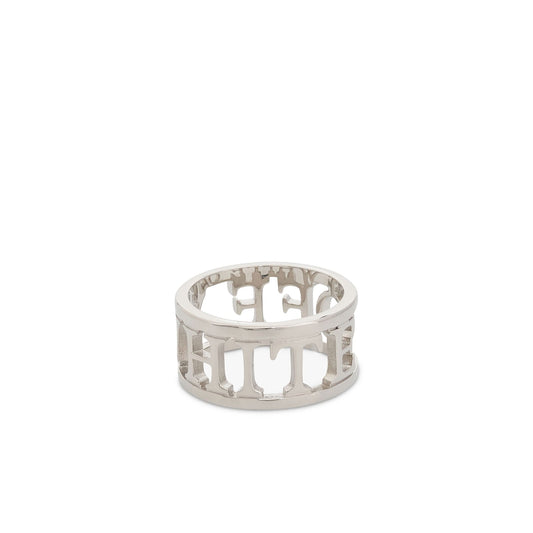 Logo Lettering Ring in Silver