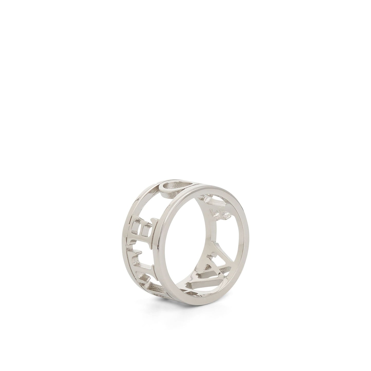 Logo Lettering Ring in Silver