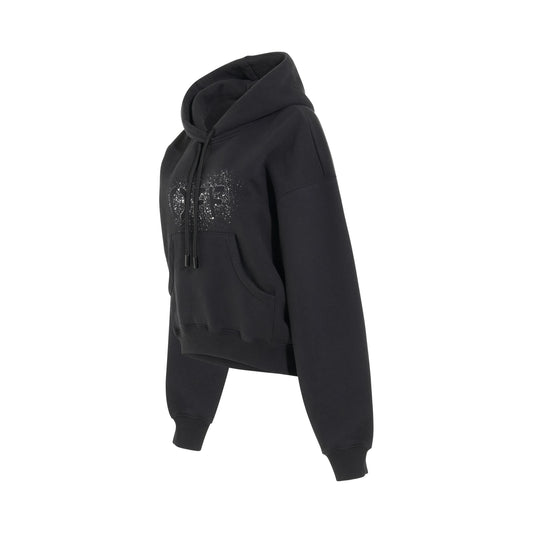 Logo Stencil Oversize Hoodie in Black