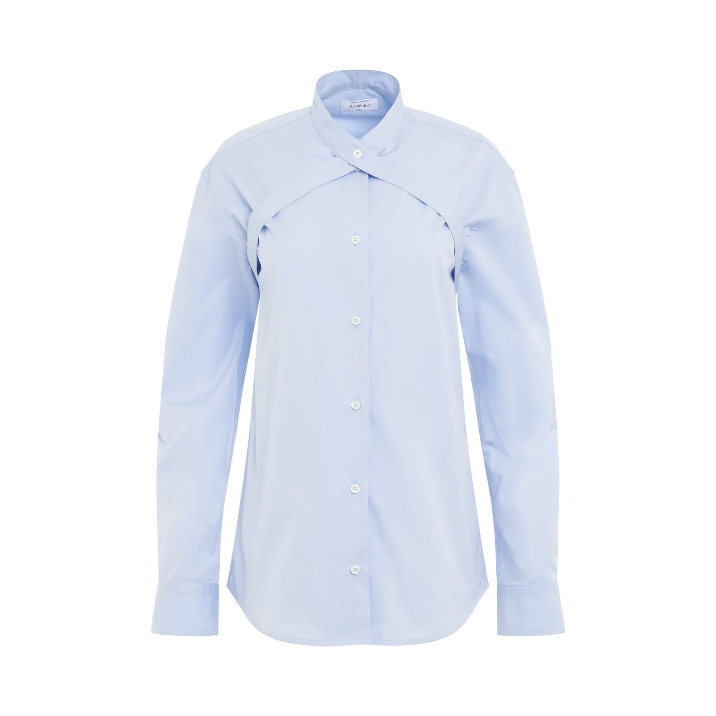 Poplin Cross Belt Shirt in Light Blue