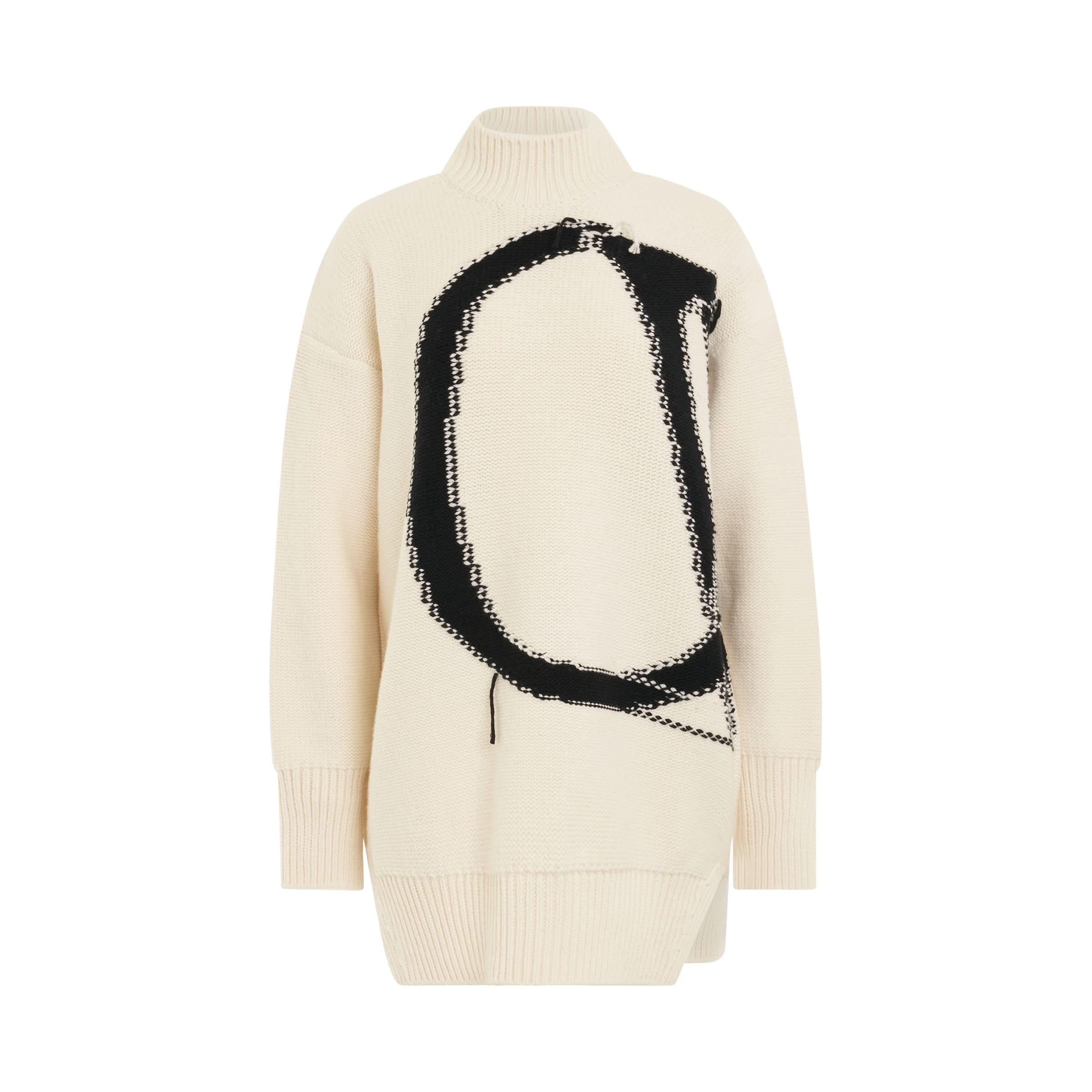 OW Maxi Logo Turtleneck Knitwear in White