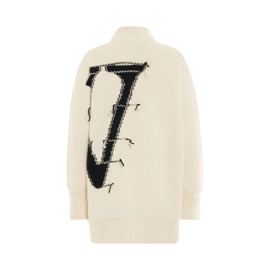 OW Maxi Logo Turtleneck Knitwear in White