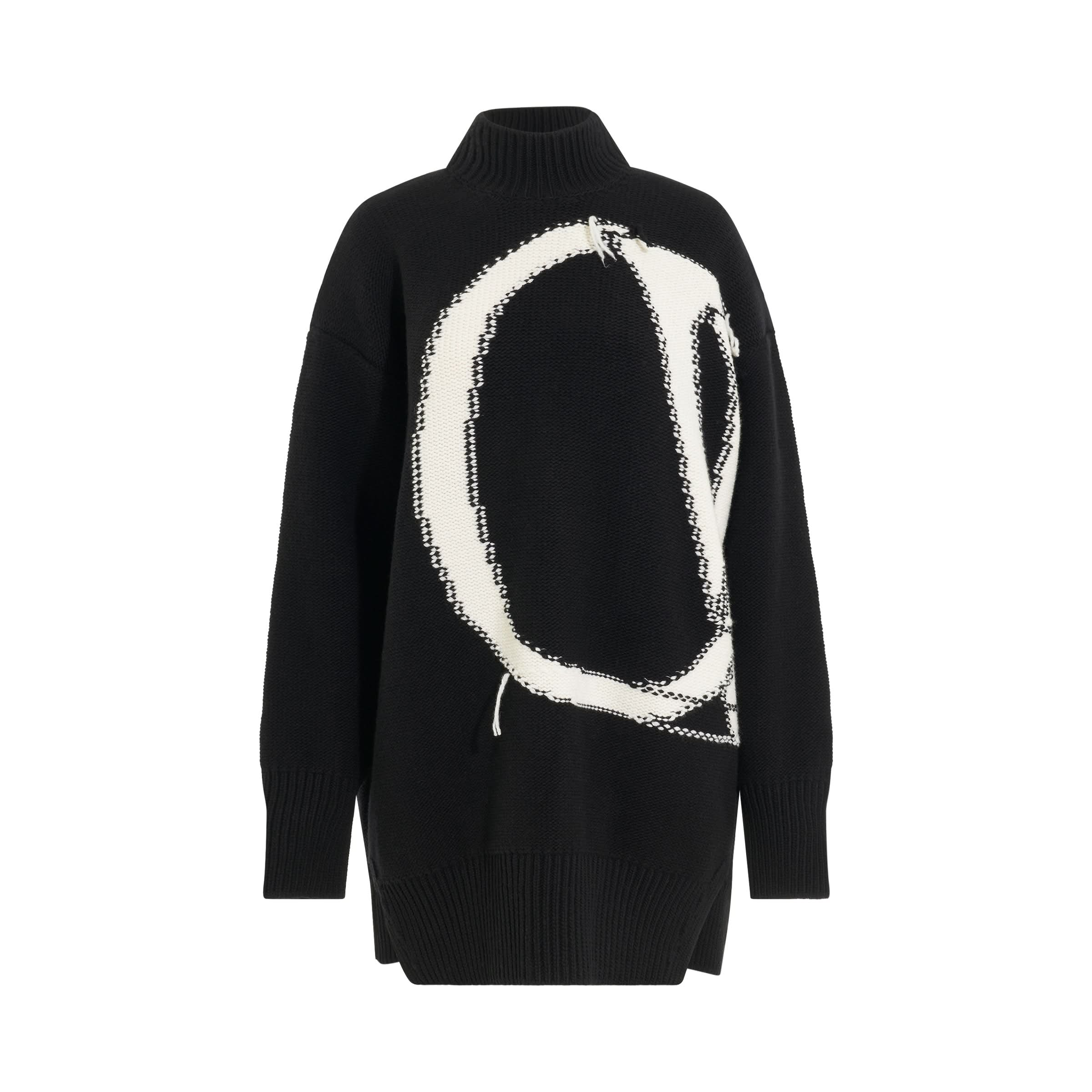 OW Maxi Logo Turtleneck Knitwear in Black