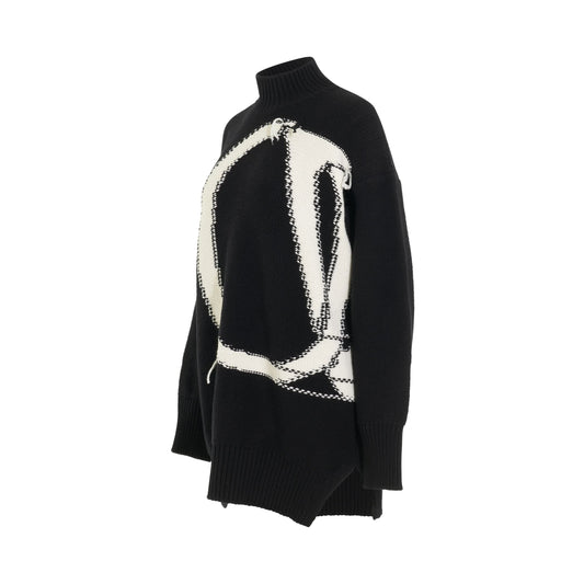 OW Maxi Logo Turtleneck Knitwear in Black