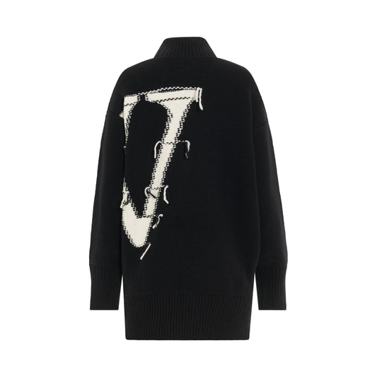 OW Maxi Logo Turtleneck Knitwear in Black