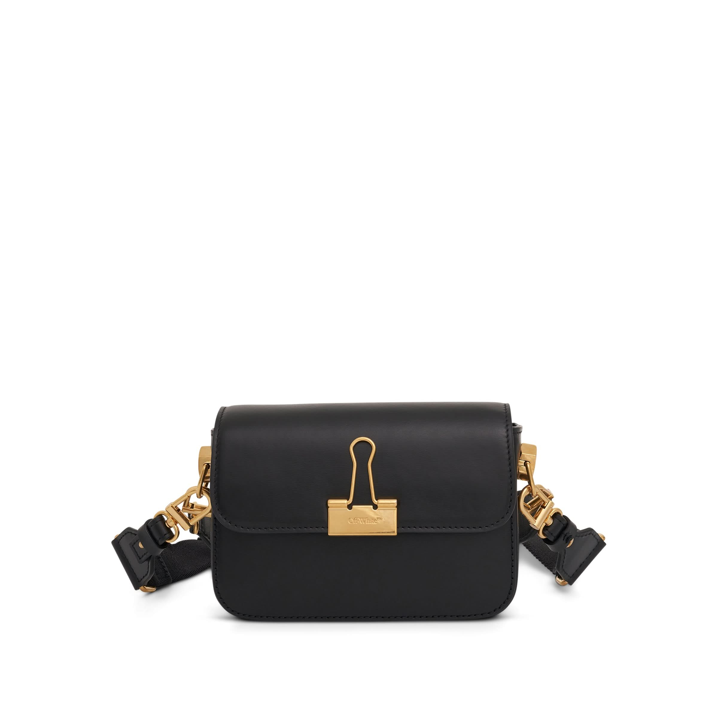 Plain Binder Small Shoulder Bag in Black